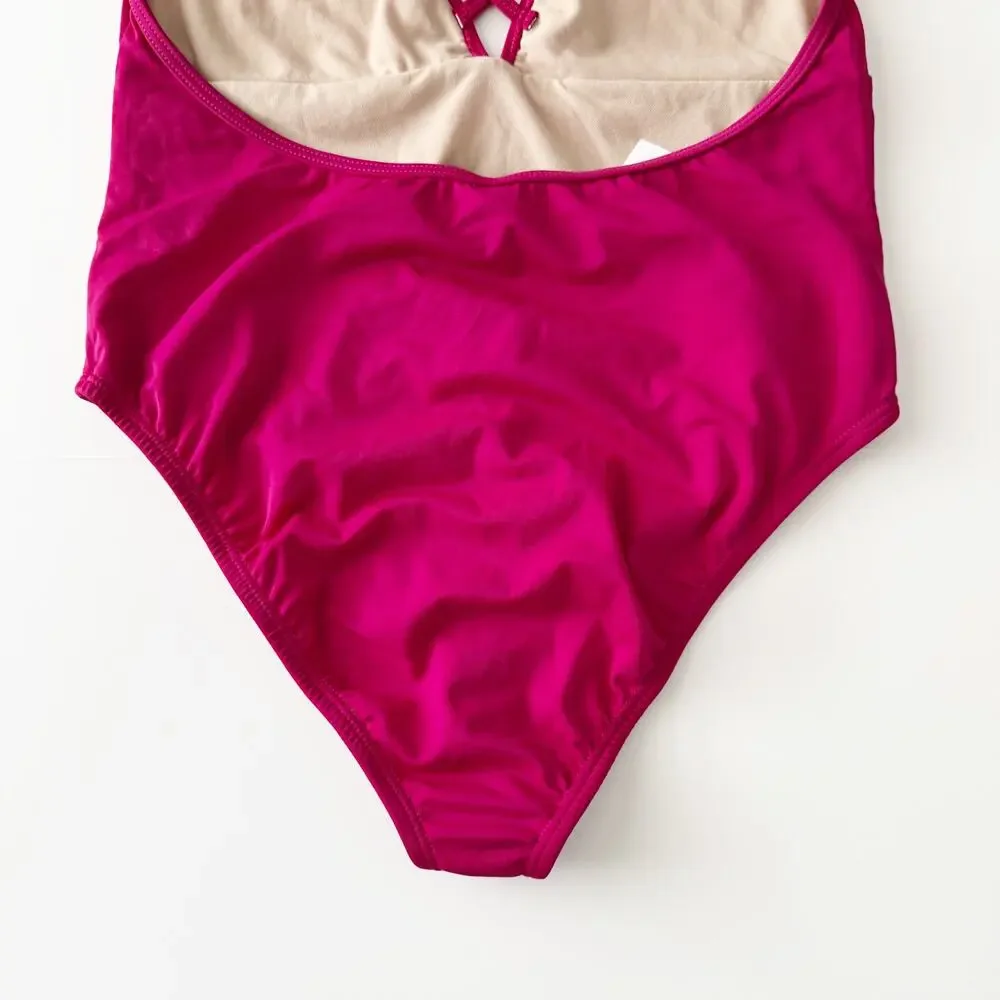 [Frederick's of Hollywood] Fuchsia Pink Sunset One-Piece Swimsuit NWT Sz Large L